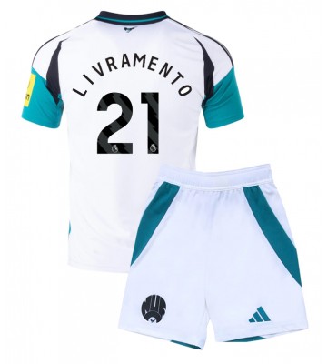 Newcastle United Tino Livramento #21 Tercera Equipación Niños 2024-25 Manga Corta (+ Pantalones cortos)